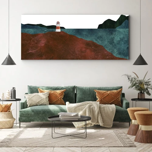 Cuadro sobre lienzo - Impresión de Imagen - Mirando al mar - 120x50 cm