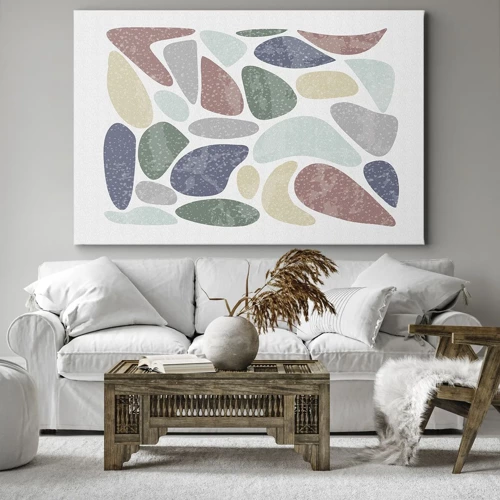 Cuadro sobre lienzo - Impresión de Imagen - Mosaico de colores empolvados - 100x70 cm