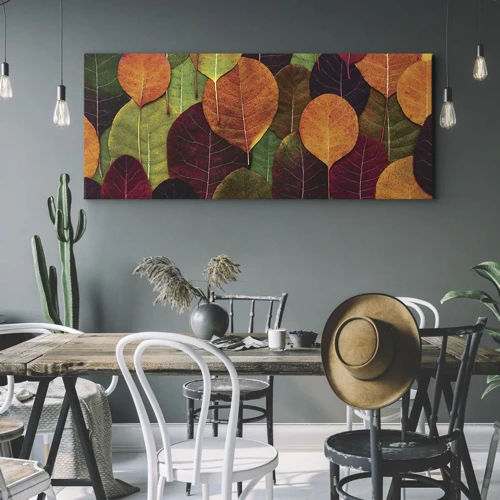 Cuadro sobre lienzo - Impresión de Imagen - Mosaico de otoño - 100x40 cm