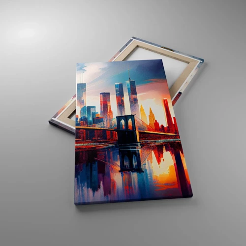 Cuadro sobre lienzo - Impresión de Imagen - Nueva York siempre luce - 45x80 cm