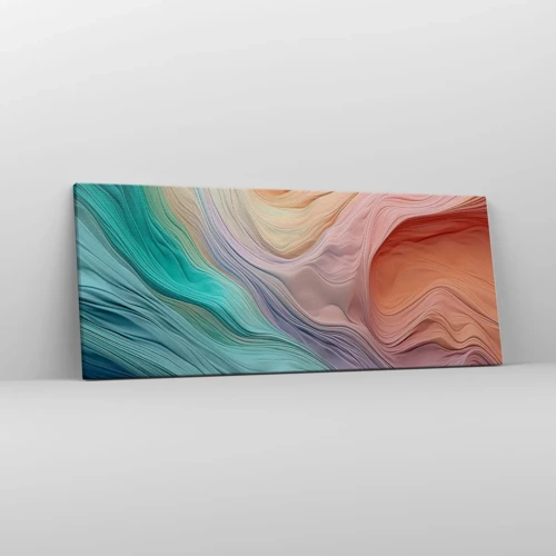 Cuadro sobre lienzo - Impresión de Imagen - Ola arco iris - 100x40 cm