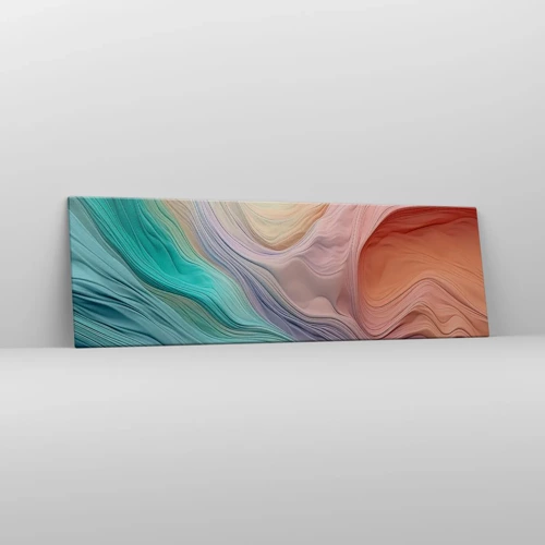 Cuadro sobre lienzo - Impresión de Imagen - Ola arco iris - 160x50 cm