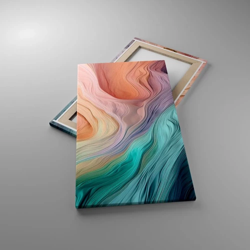 Cuadro sobre lienzo - Impresión de Imagen - Ola arco iris - 45x80 cm