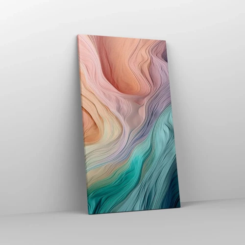 Cuadro sobre lienzo - Impresión de Imagen - Ola arco iris - 45x80 cm