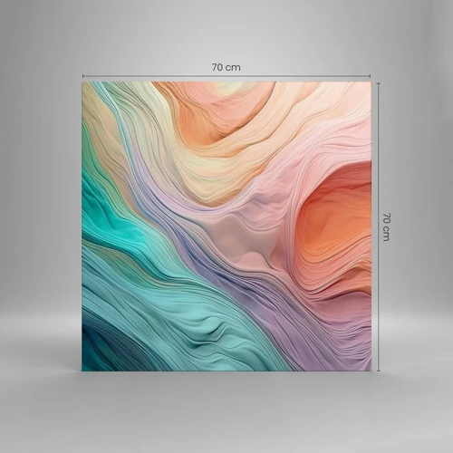 Cuadro sobre lienzo - Impresión de Imagen - Ola arco iris - 70x70 cm