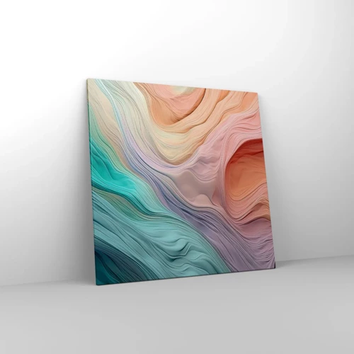 Cuadro sobre lienzo - Impresión de Imagen - Ola arco iris - 70x70 cm