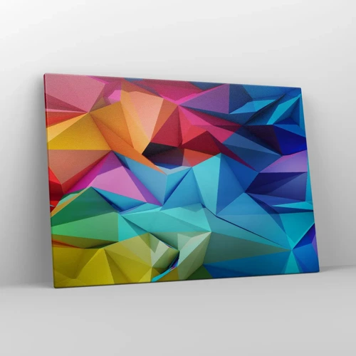 Cuadro sobre lienzo - Impresión de Imagen - Origami arco iris - 100x70 cm
