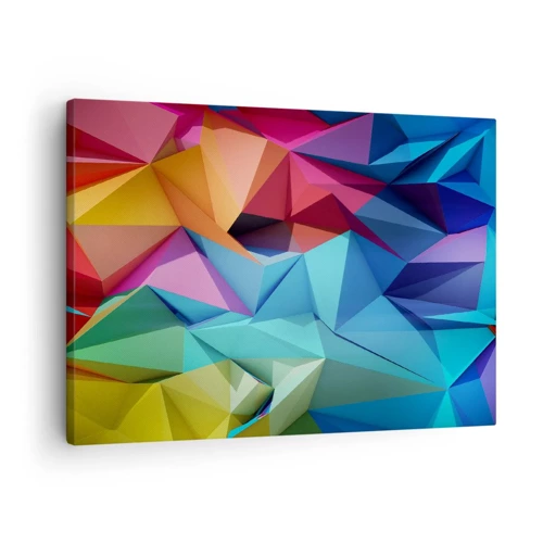 Cuadro sobre lienzo - Impresión de Imagen - Origami arco iris - 70x50 cm