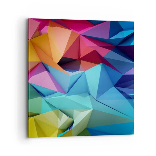 Cuadro sobre lienzo - Impresión de Imagen - Origami arco iris - 70x70 cm