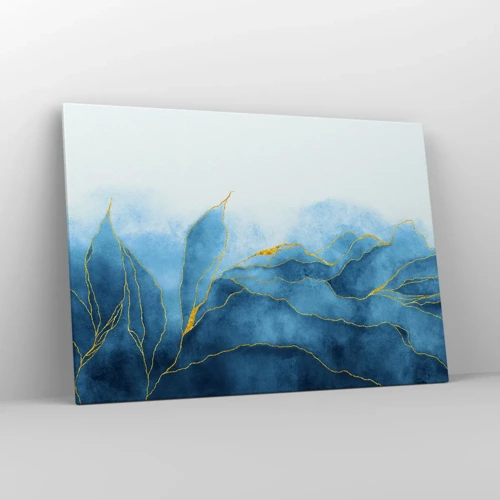 Cuadro sobre lienzo - Impresión de Imagen - Oro y azul - 100x70 cm