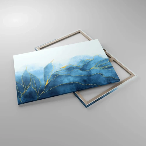Cuadro sobre lienzo - Impresión de Imagen - Oro y azul - 120x80 cm