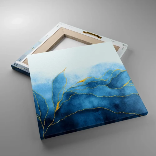 Cuadro sobre lienzo - Impresión de Imagen - Oro y azul - 30x30 cm