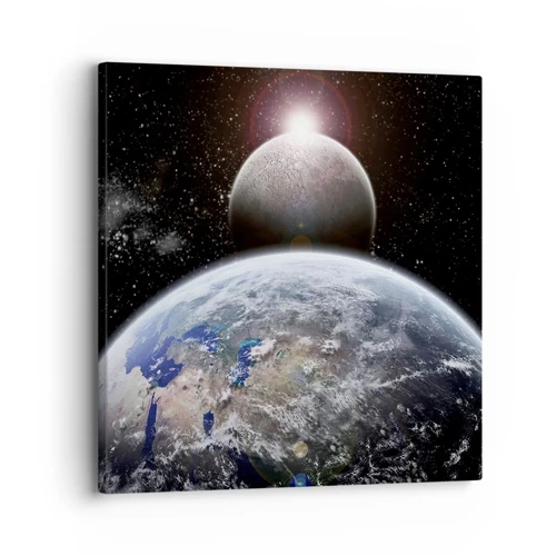 Cuadro sobre lienzo - Impresión de Imagen - Paisaje cósmico - amanecer - 30x30 cm