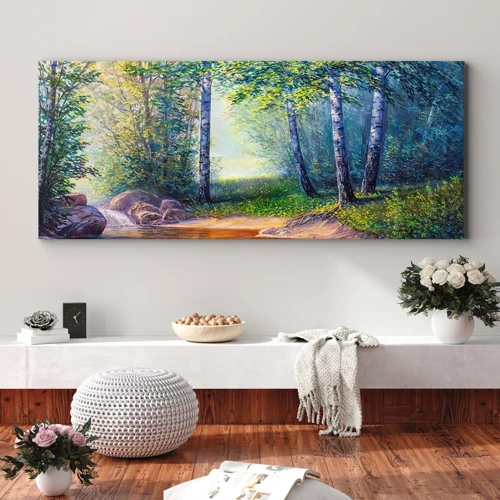 Cuadro sobre lienzo - Impresión de Imagen - Paisaje idílico - 100x40 cm