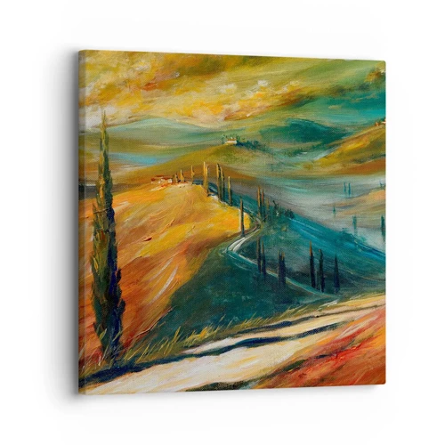 Cuadro sobre lienzo - Impresión de Imagen - Paisaje toscano - 30x30 cm