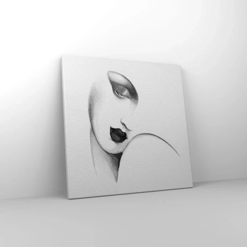 Cuadro sobre lienzo - Impresión de Imagen - Pensativa - 40x40 cm
