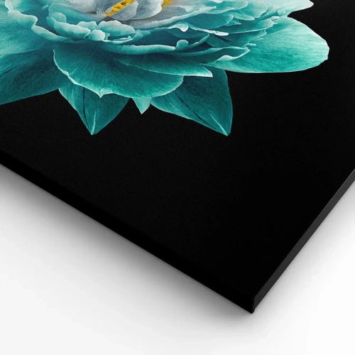 Cuadro sobre lienzo - Impresión de Imagen - Pétalos azules y dorados - 70x50 cm