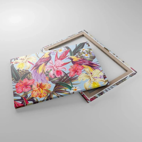 Cuadro sobre lienzo - Impresión de Imagen - Pétalos y plumas - 70x50 cm