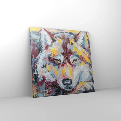 Cuadro sobre lienzo - Impresión de Imagen - Pinceladas de lobo - 50x50 cm