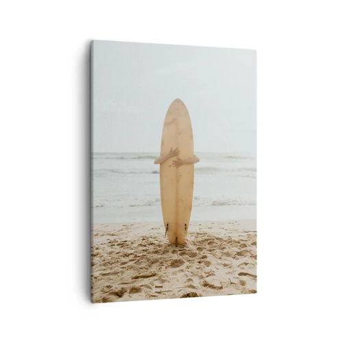 Cuadro sobre lienzo - Impresión de Imagen - Por el amor de las olas - 50x70 cm