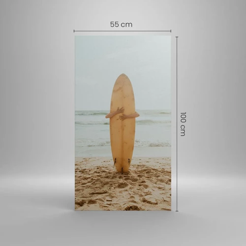 Cuadro sobre lienzo - Impresión de Imagen - Por el amor de las olas - 55x100 cm