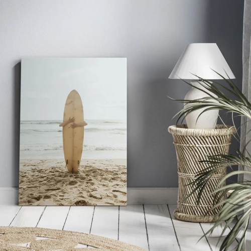 Cuadro sobre lienzo - Impresión de Imagen - Por el amor de las olas - 70x100 cm