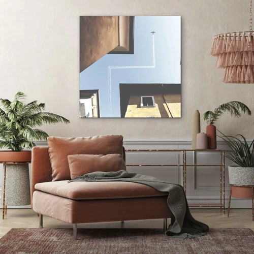 Cuadro sobre lienzo - Impresión de Imagen - Por encima del laberinto urbano - 70x70 cm