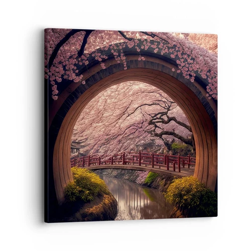 Cuadro sobre lienzo - Impresión de Imagen - Primavera japonesa - 30x30 cm