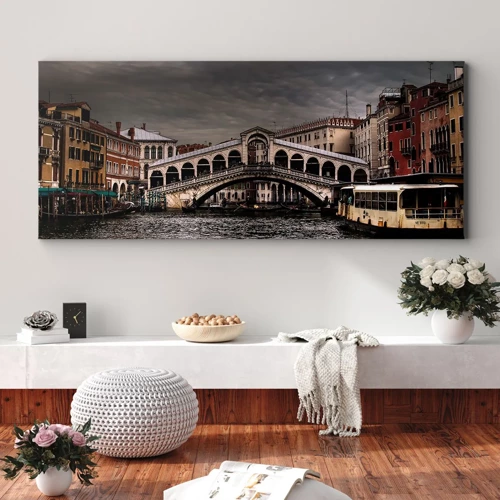 Cuadro sobre lienzo - Impresión de Imagen - Promesa de una velada veneciana - 100x40 cm