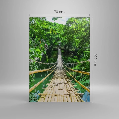 Cuadro sobre lienzo - Impresión de Imagen - Puente colgante sobre la vegetación - 70x100 cm
