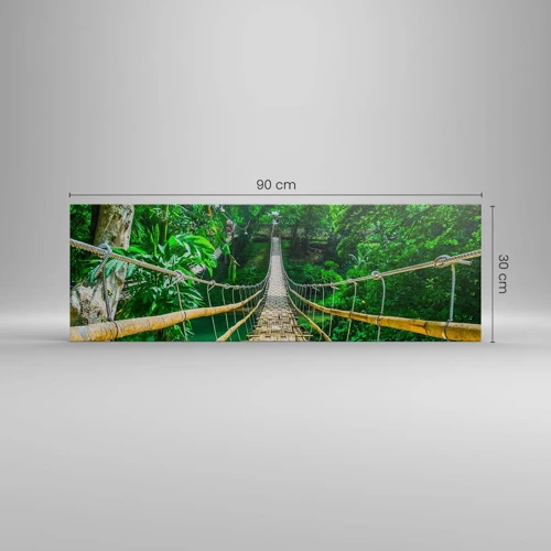Cuadro sobre lienzo - Impresión de Imagen - Puente colgante sobre la vegetación - 90x30 cm