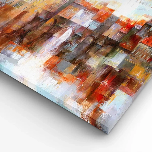 Cuadro sobre lienzo - Impresión de Imagen - Puente y ciudad - 120x80 cm