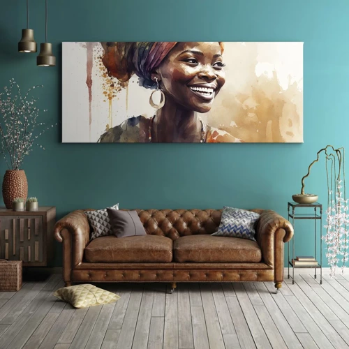Cuadro sobre lienzo - Impresión de Imagen - Reina africana - 120x50 cm