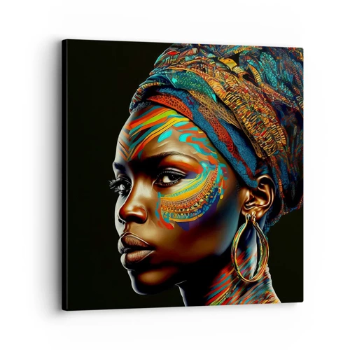 Cuadro sobre lienzo - Impresión de Imagen - Reina africana - 30x30 cm