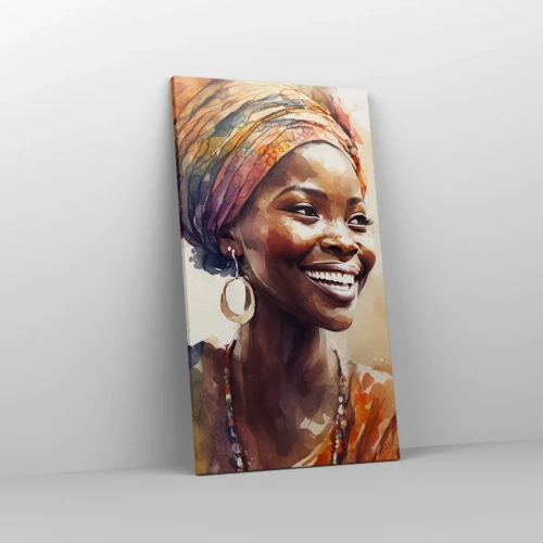 Cuadro sobre lienzo - Impresión de Imagen - Reina africana - 45x80 cm