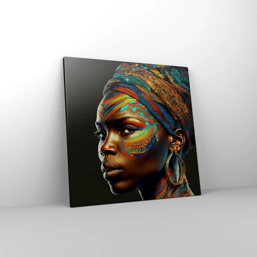 Cuadro sobre lienzo - Impresión de Imagen - Reina africana - 50x50 cm