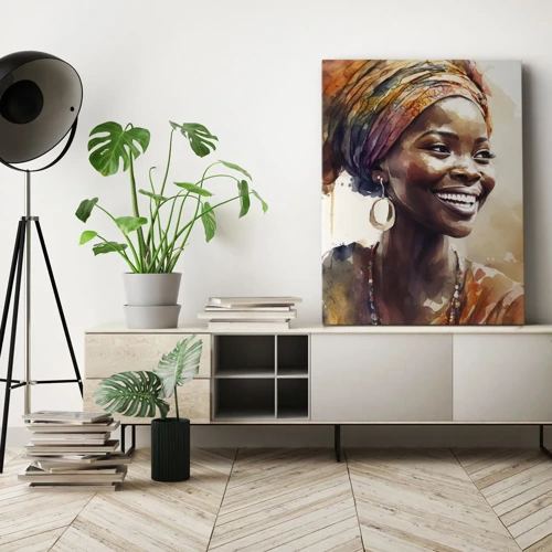 Cuadro sobre lienzo - Impresión de Imagen - Reina africana - 65x120 cm