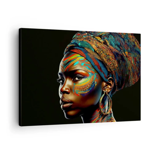 Cuadro sobre lienzo - Impresión de Imagen - Reina africana - 70x50 cm