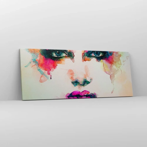 Cuadro sobre lienzo - Impresión de Imagen - Retrato en arco iris - 100x40 cm