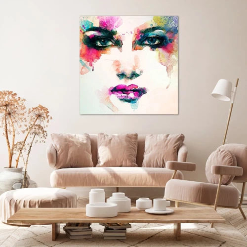 Cuadro sobre lienzo - Impresión de Imagen - Retrato en arco iris - 30x30 cm