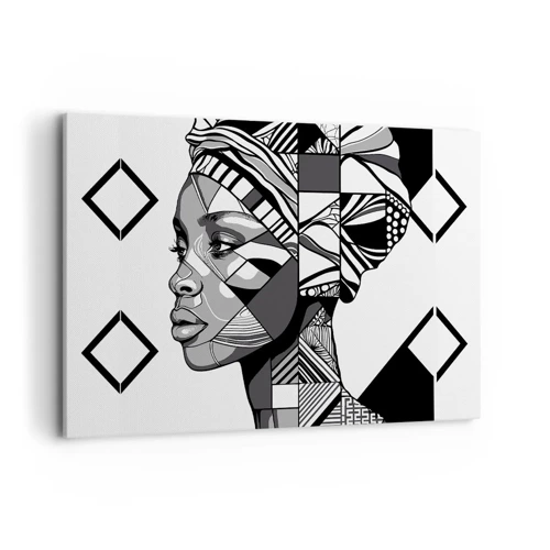 Cuadro sobre lienzo - Impresión de Imagen - Retrato étnico - 120x80 cm