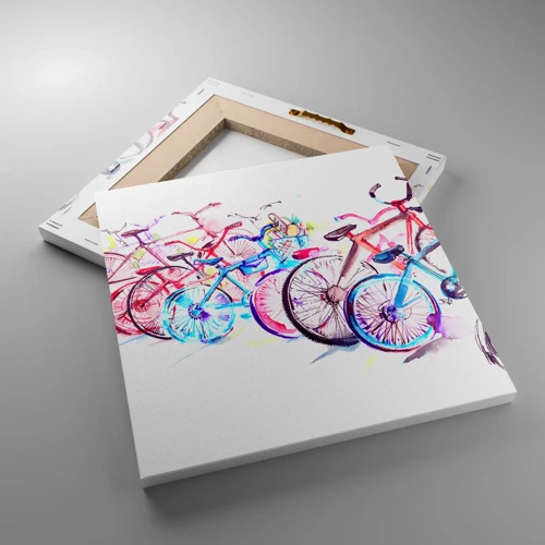 Cuadro sobre lienzo - Impresión de Imagen - Reunión de ciclistas - 30x30 cm