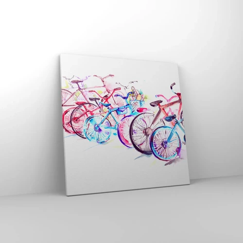Cuadro sobre lienzo - Impresión de Imagen - Reunión de ciclistas - 50x50 cm