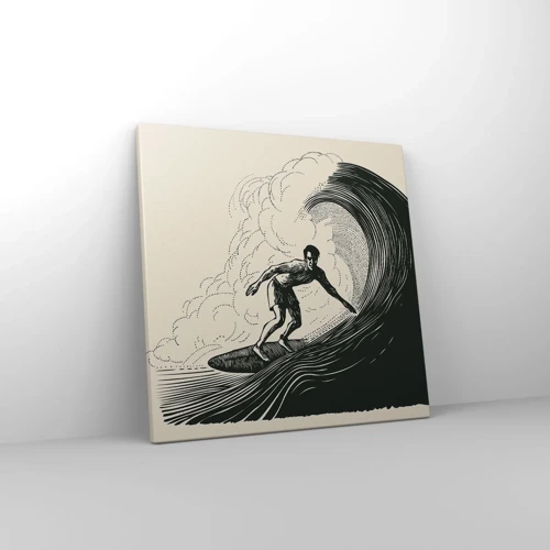 Cuadro sobre lienzo - Impresión de Imagen - Rey de la ola - 40x40 cm