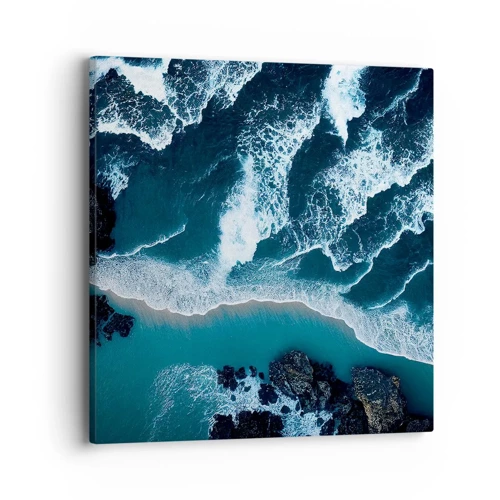 Cuadro sobre lienzo - Impresión de Imagen - Rodeadas por las olas - 40x40 cm