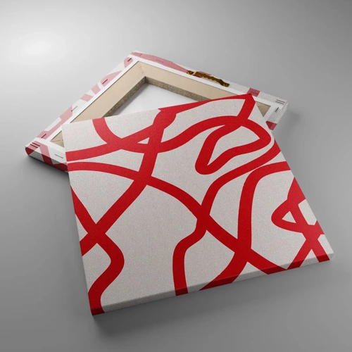 Cuadro sobre lienzo - Impresión de Imagen - Rojo sobre blanco - 30x30 cm