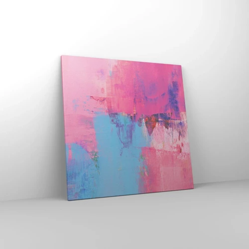 Cuadro sobre lienzo - Impresión de Imagen - Rosa, azul y una pizca de luz - 70x70 cm