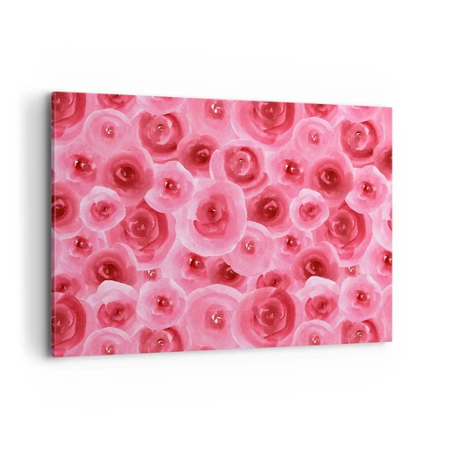 Cuadro sobre lienzo - Impresión de Imagen - Rosas abajo y arriba - 100x70 cm