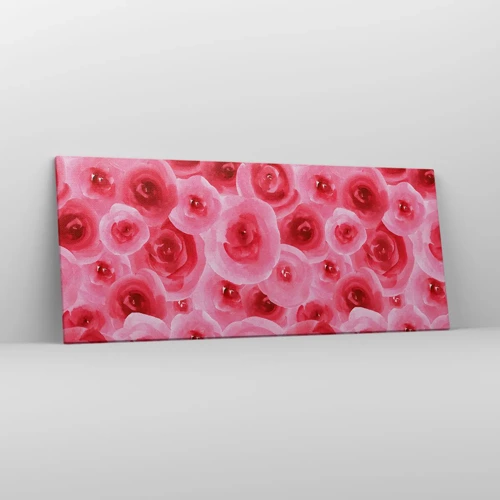 Cuadro sobre lienzo - Impresión de Imagen - Rosas abajo y arriba - 120x50 cm
