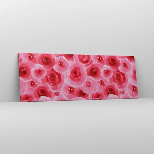 Cuadro sobre lienzo - Impresión de Imagen - Rosas abajo y arriba - 140x50 cm